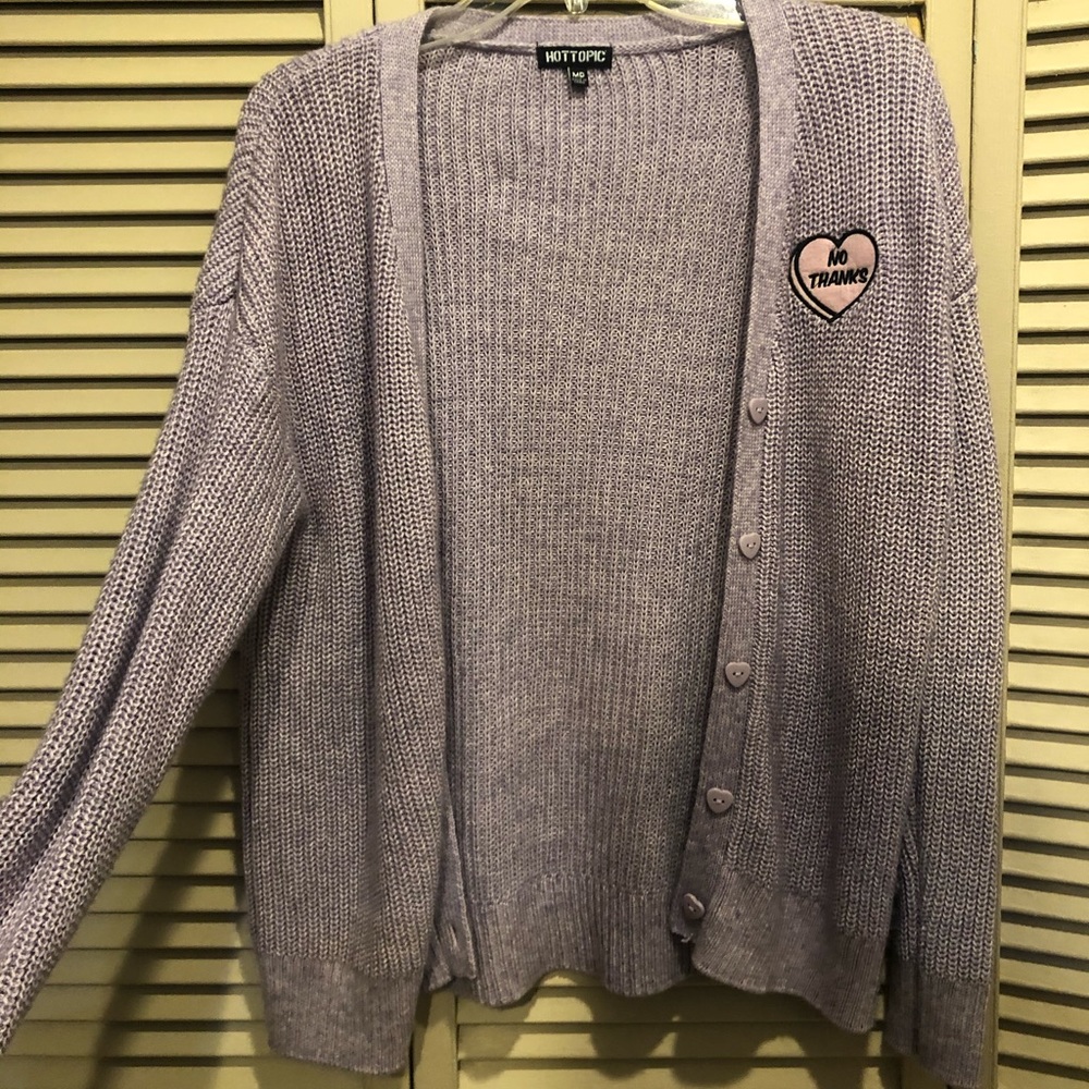 Purple sweater cardigan